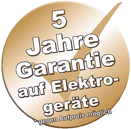 Badge 5 Jahre Garantie auf Elektrogeräte gegen Aufpreis möglich